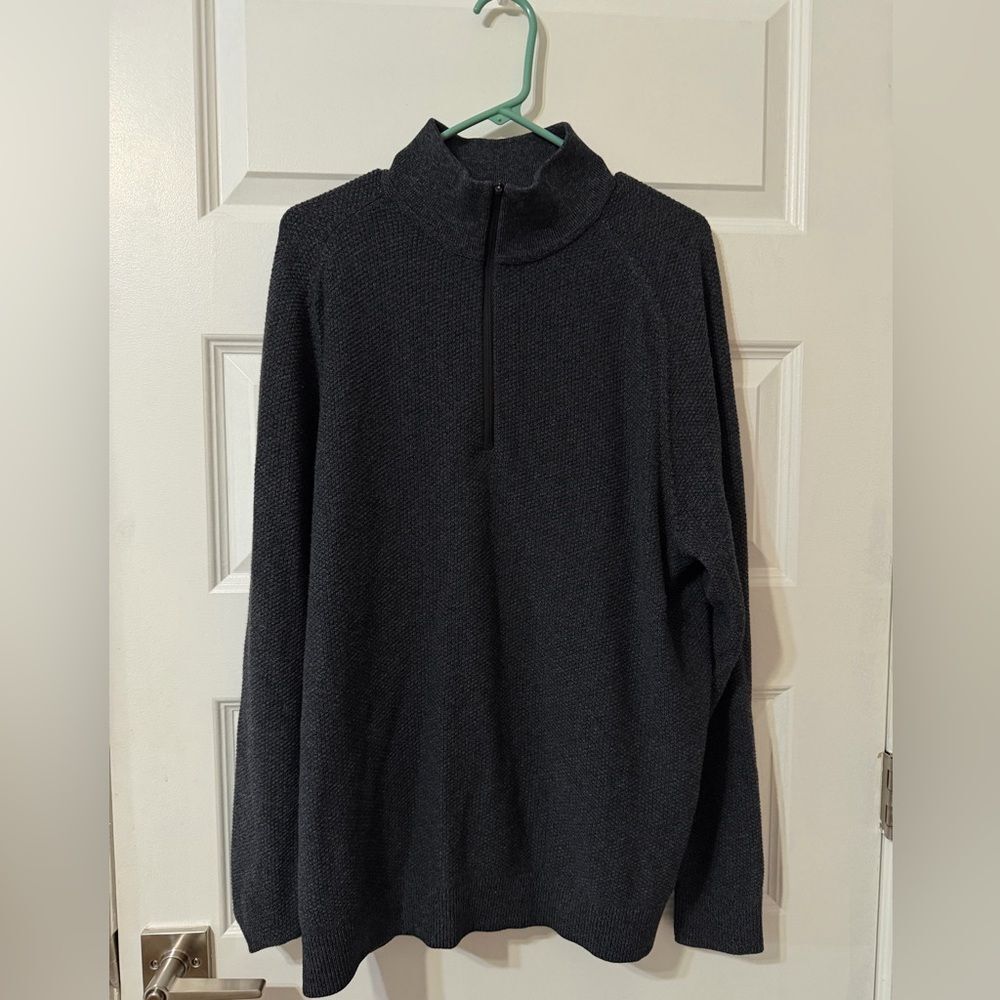 Men Relaxed Fit Half Zip Knit Sweater